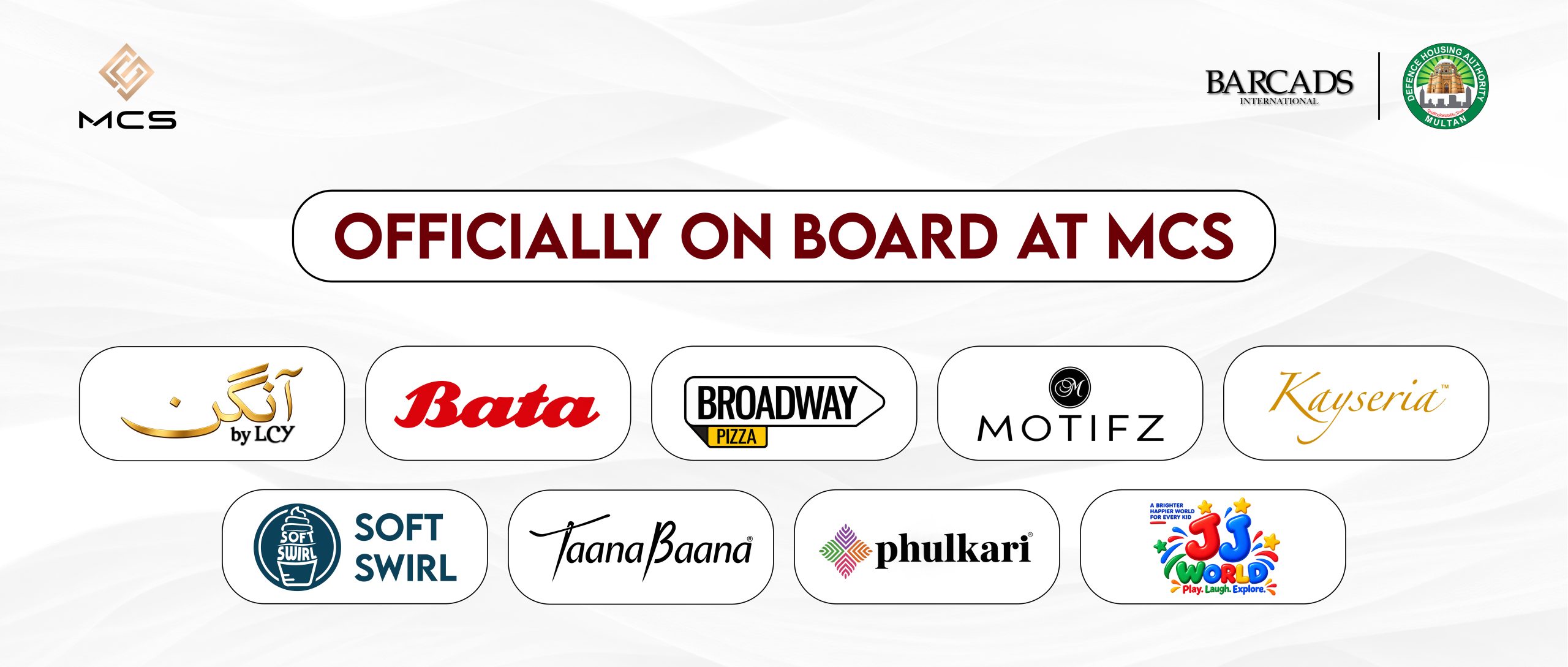 Officially signed brands at MCS